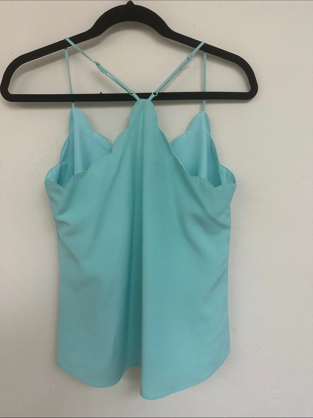 J. Crew Scalloped Neck Camisole in Aqua Blue